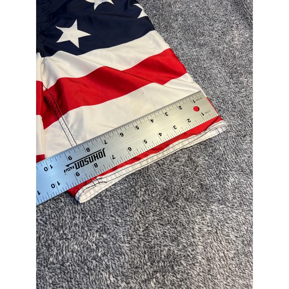 Old Navy Boys XL 14-16 American Flag Swim Trunks Stars and Stripes Board Shorts